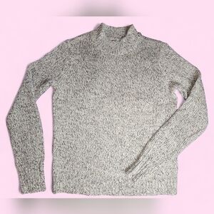 Vero Moda Knitted Marled Mock Neck Pullover Cotton Blend Relaxed Fit Sweater S